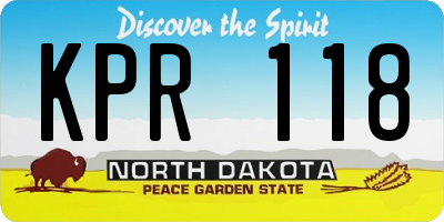 ND license plate KPR118