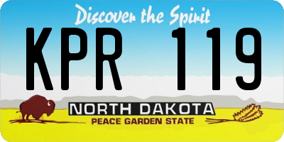 ND license plate KPR119