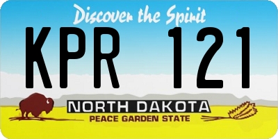 ND license plate KPR121