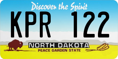 ND license plate KPR122