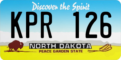 ND license plate KPR126