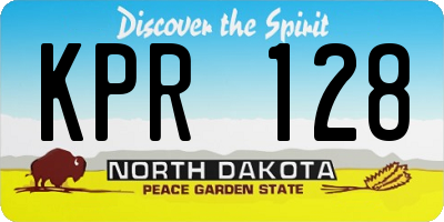 ND license plate KPR128