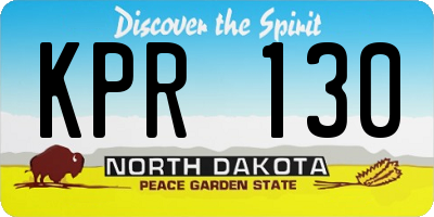 ND license plate KPR130
