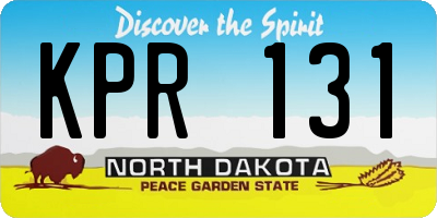 ND license plate KPR131