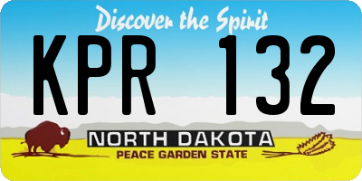 ND license plate KPR132