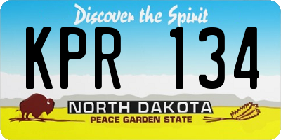 ND license plate KPR134