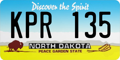 ND license plate KPR135