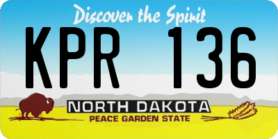 ND license plate KPR136