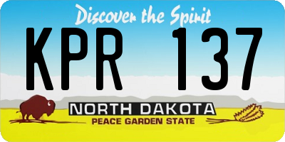 ND license plate KPR137