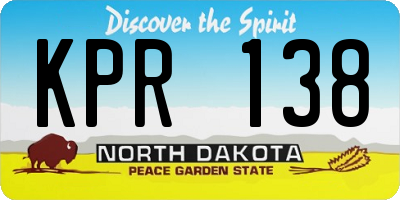ND license plate KPR138