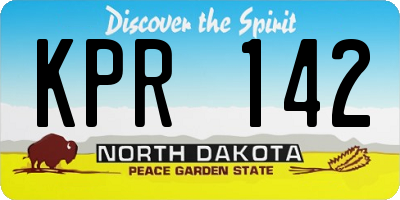 ND license plate KPR142