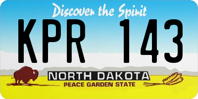 ND license plate KPR143