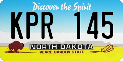 ND license plate KPR145