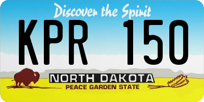ND license plate KPR150