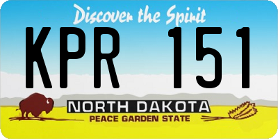 ND license plate KPR151