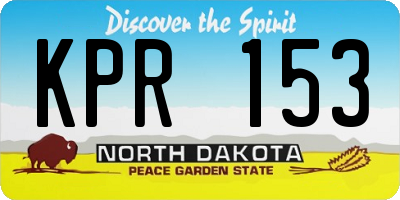 ND license plate KPR153