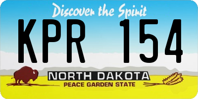 ND license plate KPR154