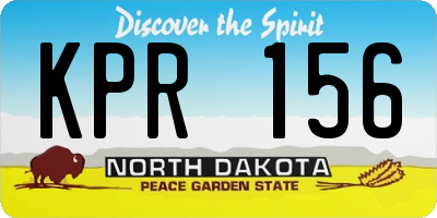 ND license plate KPR156