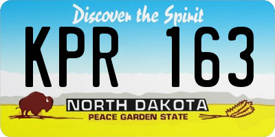 ND license plate KPR163