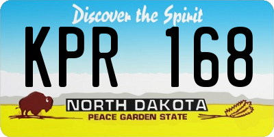 ND license plate KPR168