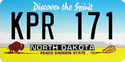 ND license plate KPR171