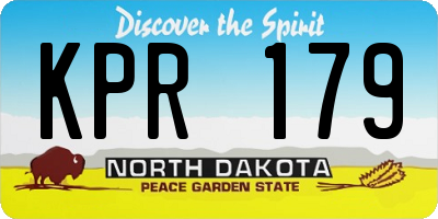 ND license plate KPR179