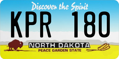 ND license plate KPR180