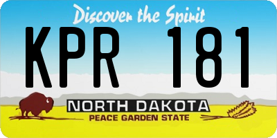 ND license plate KPR181