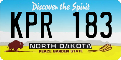 ND license plate KPR183