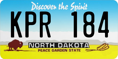 ND license plate KPR184