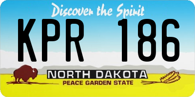 ND license plate KPR186