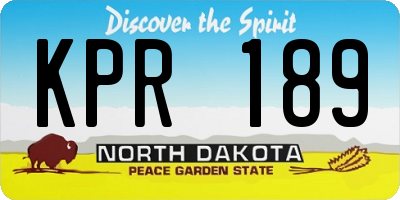 ND license plate KPR189