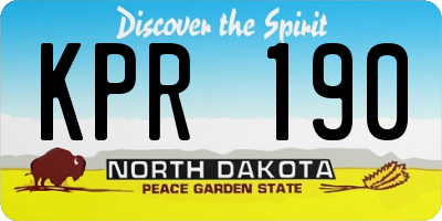 ND license plate KPR190