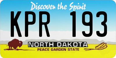 ND license plate KPR193
