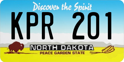 ND license plate KPR201