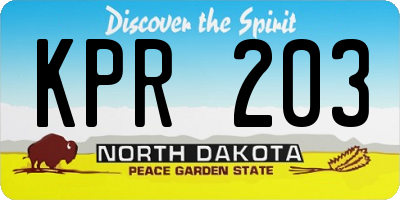 ND license plate KPR203