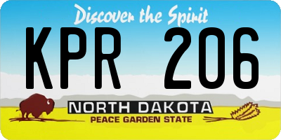 ND license plate KPR206