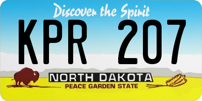ND license plate KPR207