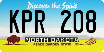ND license plate KPR208
