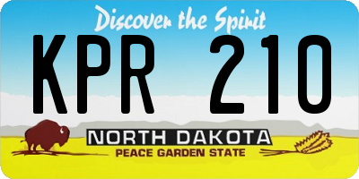 ND license plate KPR210