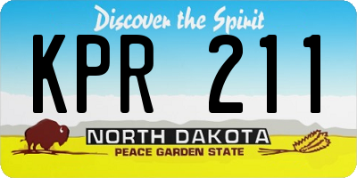 ND license plate KPR211