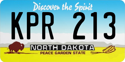 ND license plate KPR213