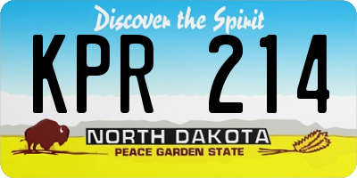 ND license plate KPR214