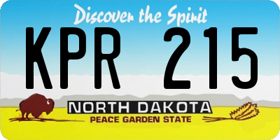 ND license plate KPR215