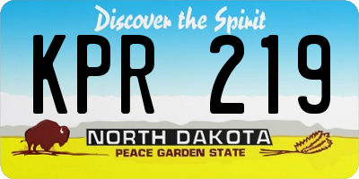 ND license plate KPR219