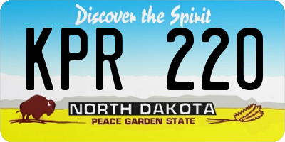 ND license plate KPR220