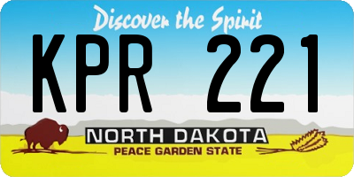 ND license plate KPR221