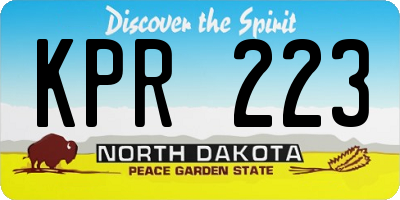 ND license plate KPR223