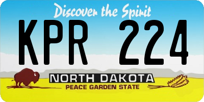 ND license plate KPR224