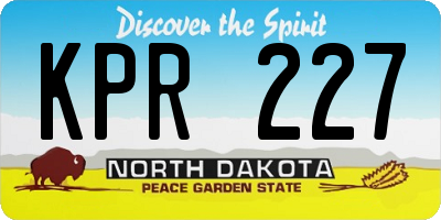 ND license plate KPR227